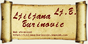 Ljiljana Burinović vizit kartica